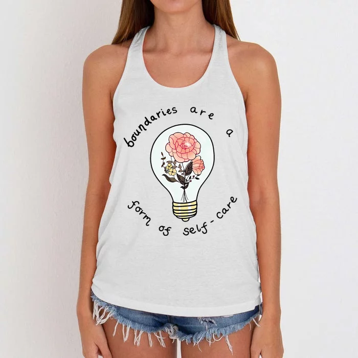 Boundaries Are A Form Of Selfcare Women's Knotted Racerback Tank