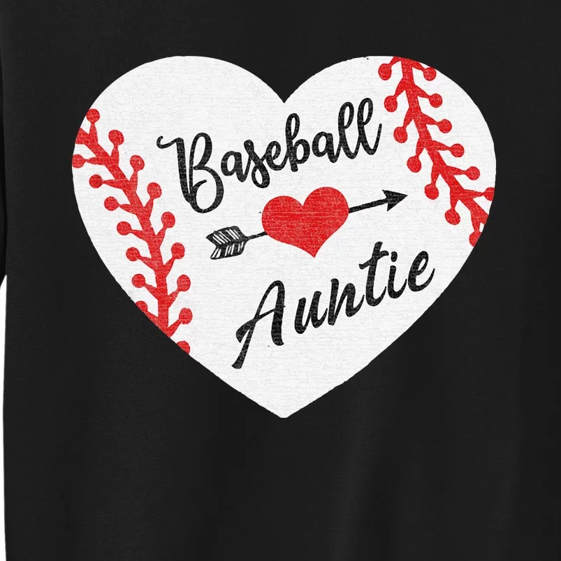 Baseball Auntie Aunt Heart Softball Tall Sweatshirt