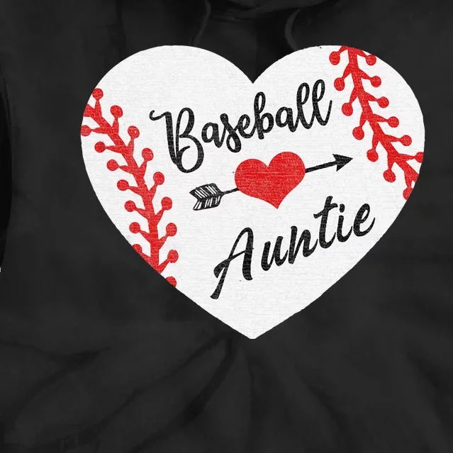 Baseball Auntie Aunt Heart Softball Tie Dye Hoodie