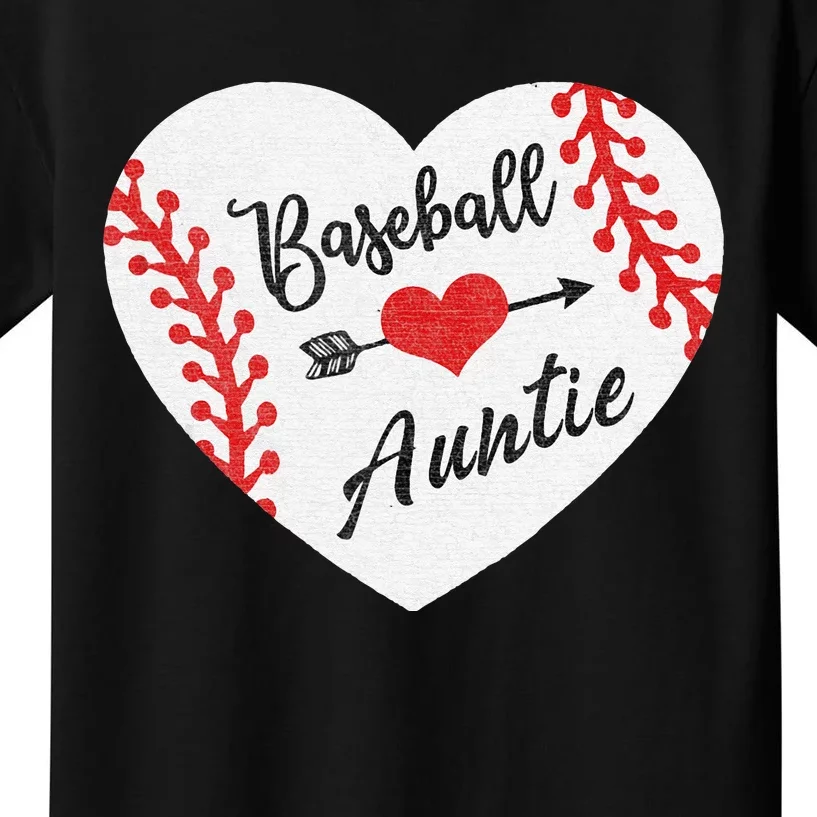 Baseball Auntie Aunt Heart Softball Kids T-Shirt