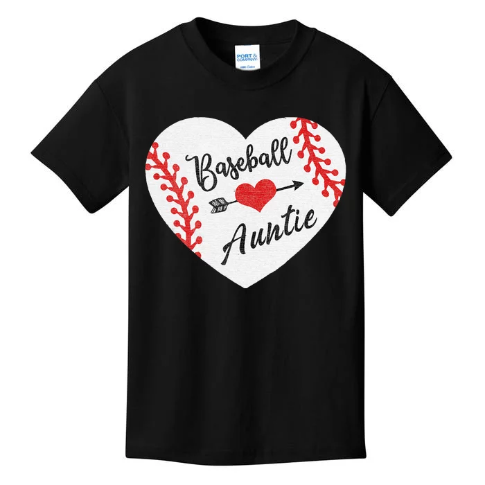 Baseball Auntie Aunt Heart Softball Kids T-Shirt