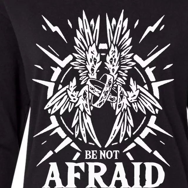 Biblically Accurate Angel Be Not Afraid Bible Angel Womens Cotton Relaxed Long Sleeve T-Shirt