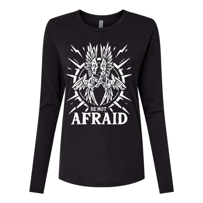 Biblically Accurate Angel Be Not Afraid Bible Angel Womens Cotton Relaxed Long Sleeve T-Shirt