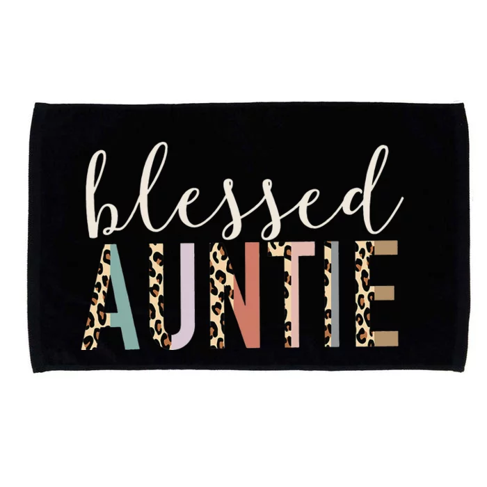 Blessed Auntie Aunt Cute Leopard funny mother's day Microfiber Hand Towel