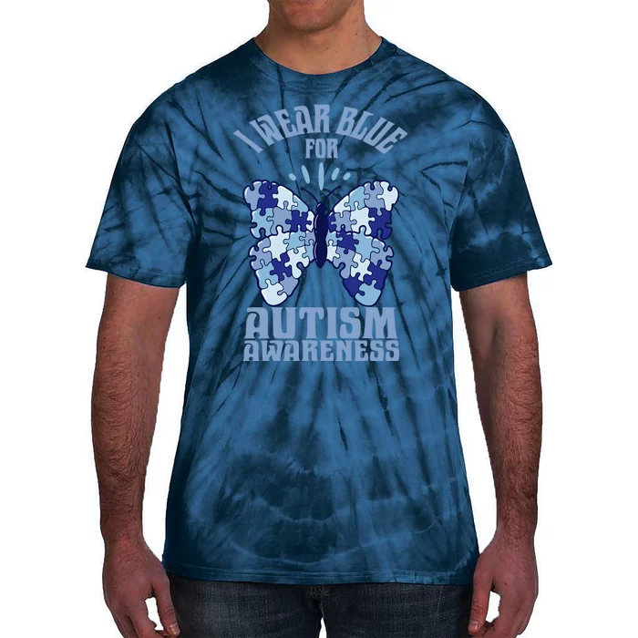 Butterfly Autism Awareness Gift Tie-Dye T-Shirt