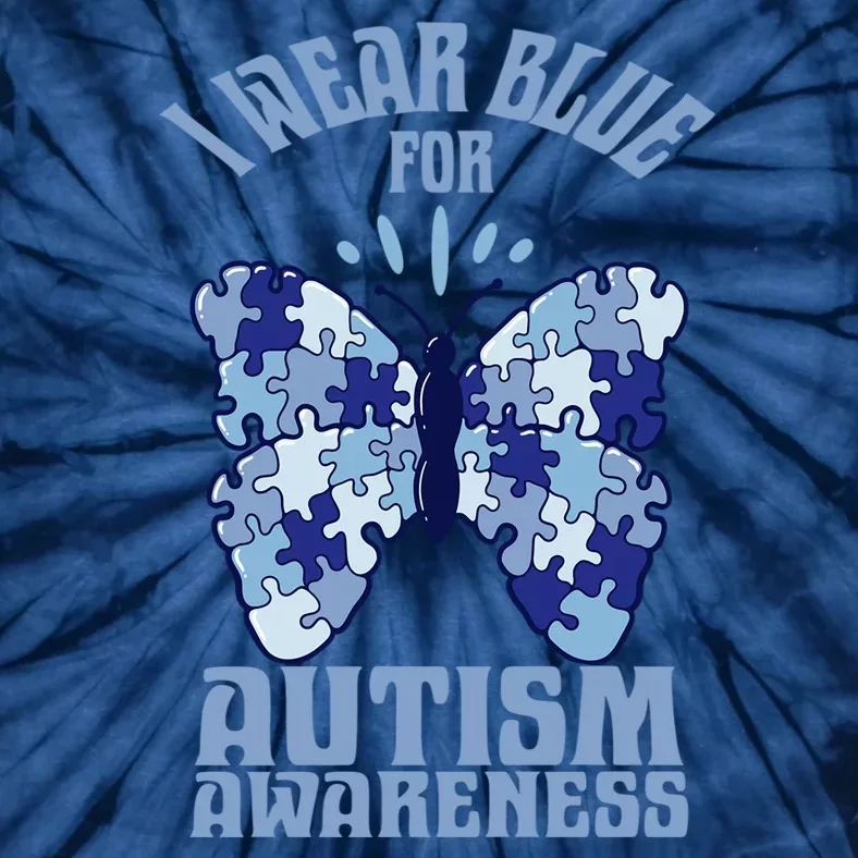 Butterfly Autism Awareness Gift Tie-Dye T-Shirt