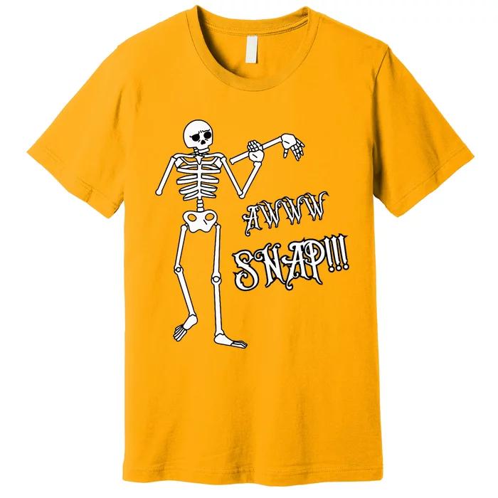 Broken Arm Awww Snap! Skeleton Broken Bone Premium T-Shirt