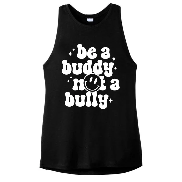 Be A Buddy Not A Bully Retro Smile Anti Bullying Unity Day Ladies Tri-Blend Wicking Tank