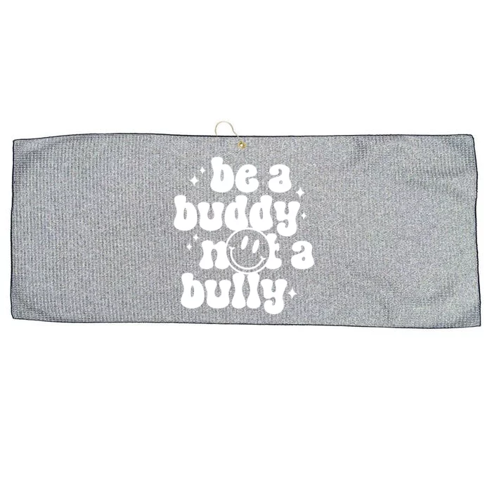 Be A Buddy Not A Bully Retro Smile Anti Bullying Unity Day Large Microfiber Waffle Golf Towel