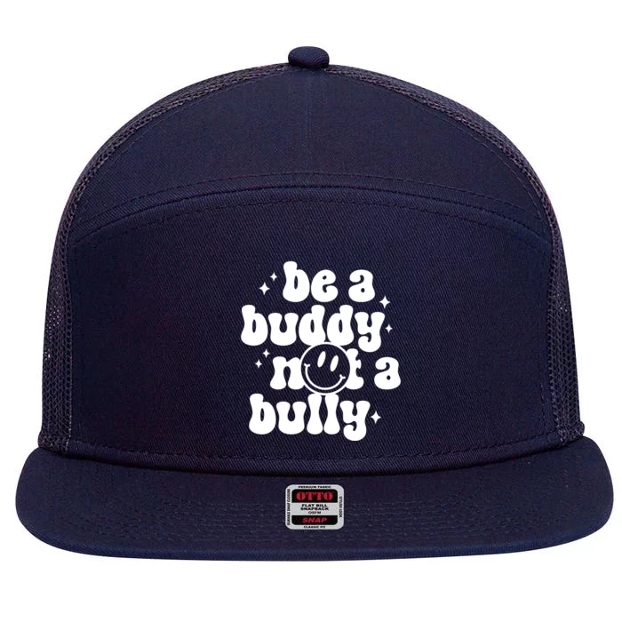 Be A Buddy Not A Bully Retro Smile Anti Bullying Unity Day 7 Panel Mesh Trucker Snapback Hat