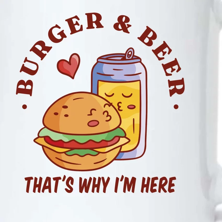 Burger And Beer That's Why I'm Here Black Color Changing Mug