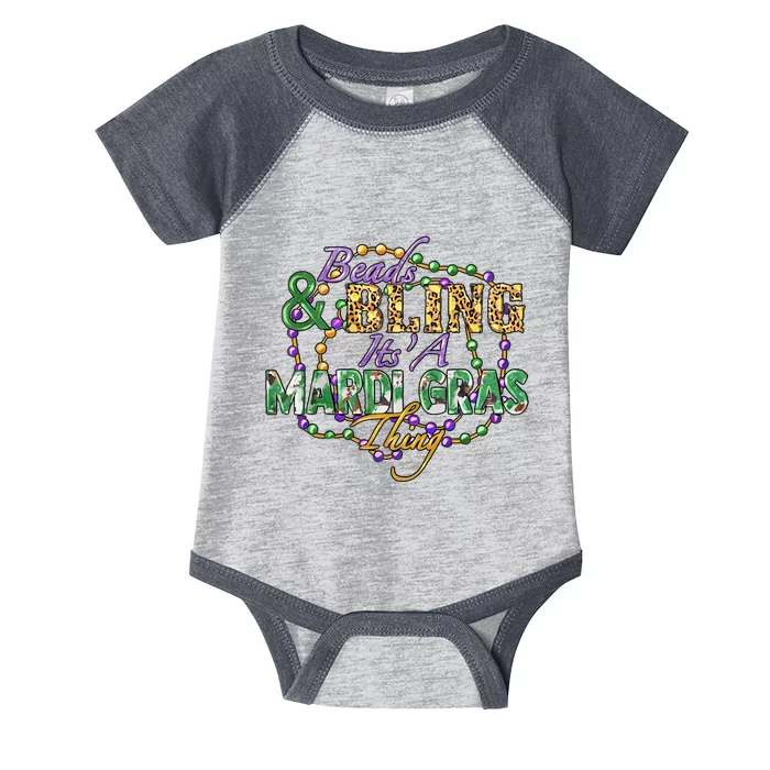 Beads And Bling It's' A Mardi Gras Thing Funny Mardi Gras Festival Infant Baby Jersey Bodysuit