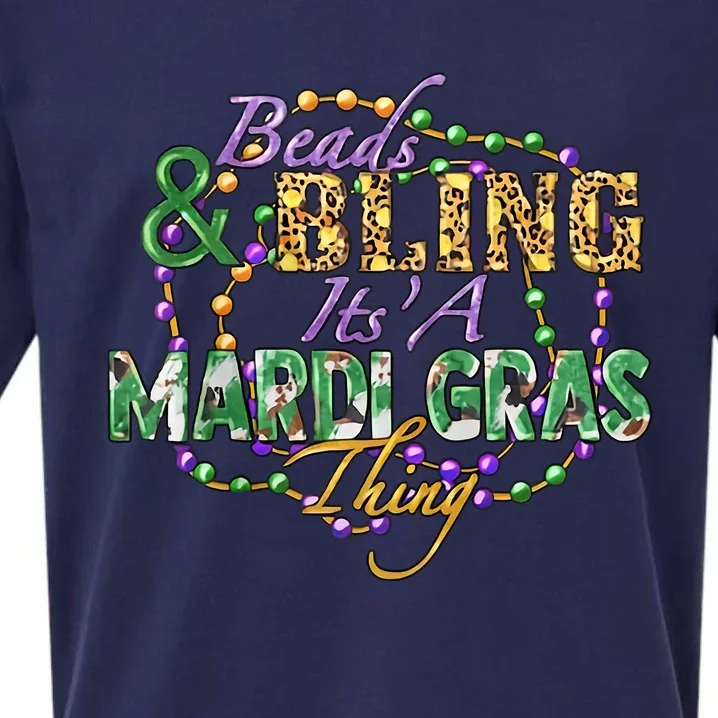 Beads And Bling It's' A Mardi Gras Thing Funny Mardi Gras Festival Sueded Cloud Jersey T-Shirt