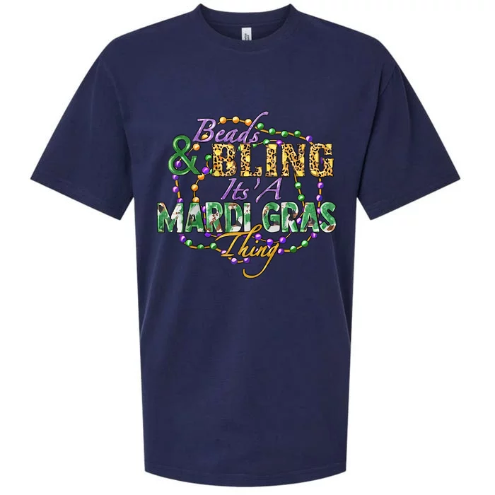 Beads And Bling It's' A Mardi Gras Thing Funny Mardi Gras Festival Sueded Cloud Jersey T-Shirt