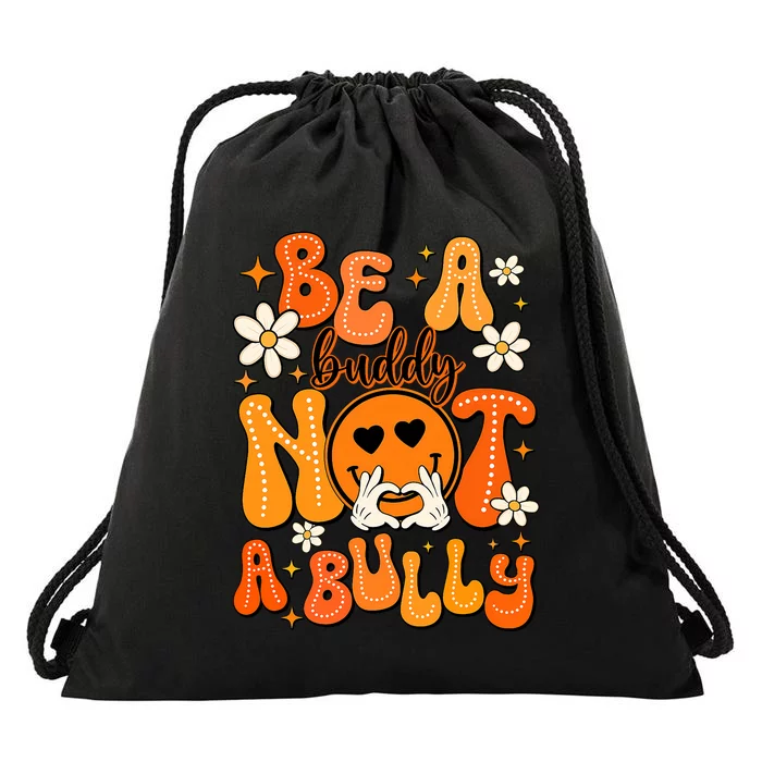 Be A Buddy Not A Bully Orange Anti Bullying Unity Day Drawstring Bag