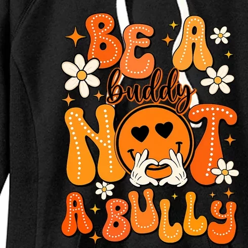 Be A Buddy Not A Bully Orange Anti Bullying Unity Day Women's Fleece Hoodie