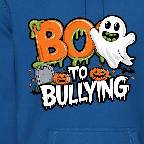 Boo Anti Bullying Funny Halloween Orange Unity Day Premium Hoodie