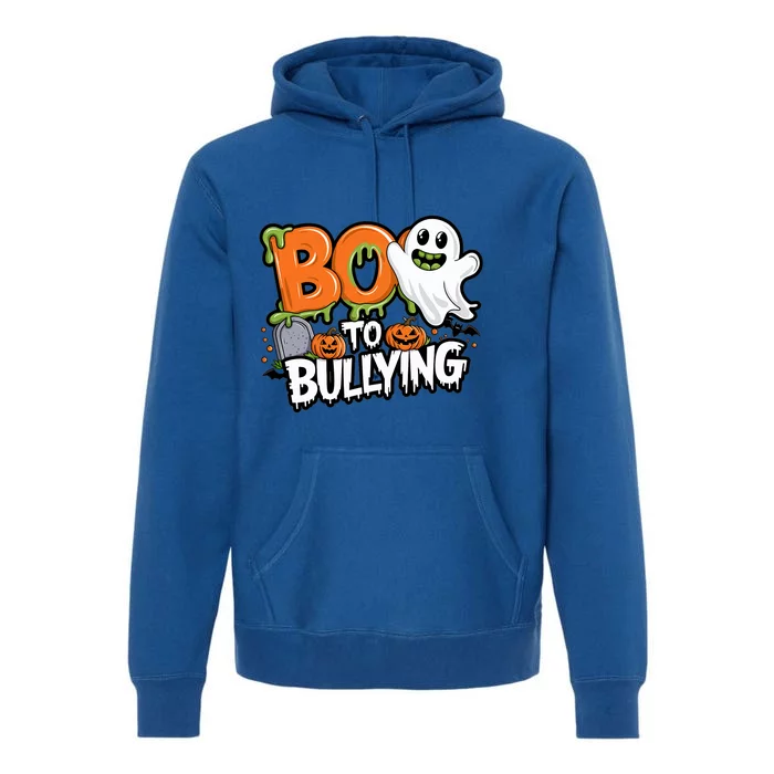 Boo Anti Bullying Funny Halloween Orange Unity Day Premium Hoodie