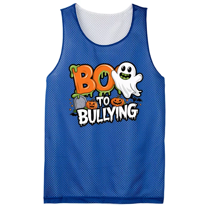 Boo Anti Bullying Funny Halloween Orange Unity Day Mesh Reversible Basketball Jersey Tank