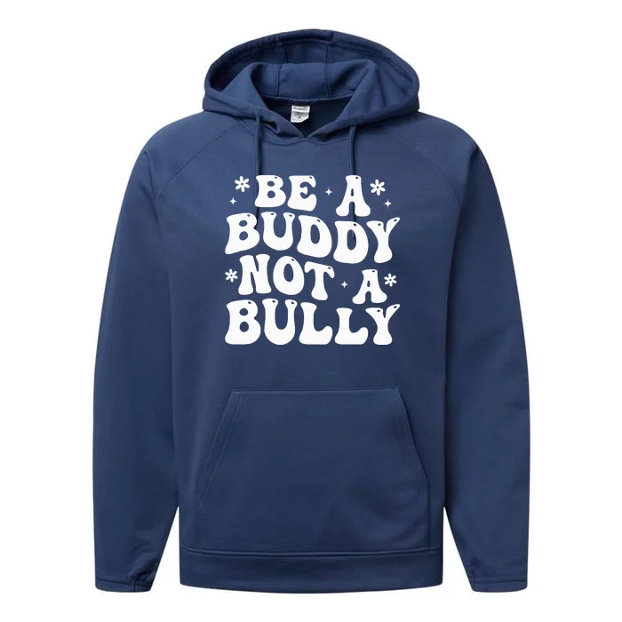 Be a Buddy Not a Bully Orange Anti Bullying Unity Day Performance Fleece Hoodie