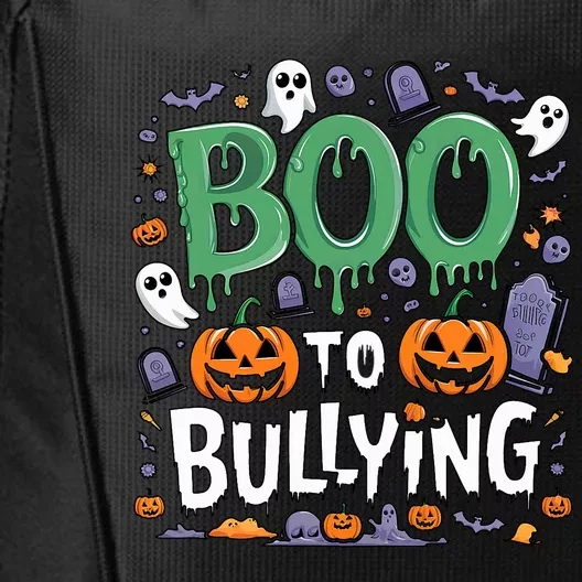 Boo Anti Bullying Funny Halloween Orange Unity Day City Backpack