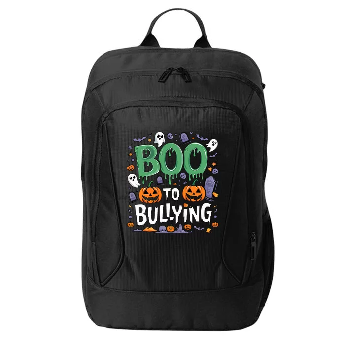 Boo Anti Bullying Funny Halloween Orange Unity Day City Backpack