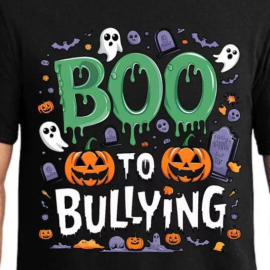 Boo Anti Bullying Funny Halloween Orange Unity Day Pajama Set