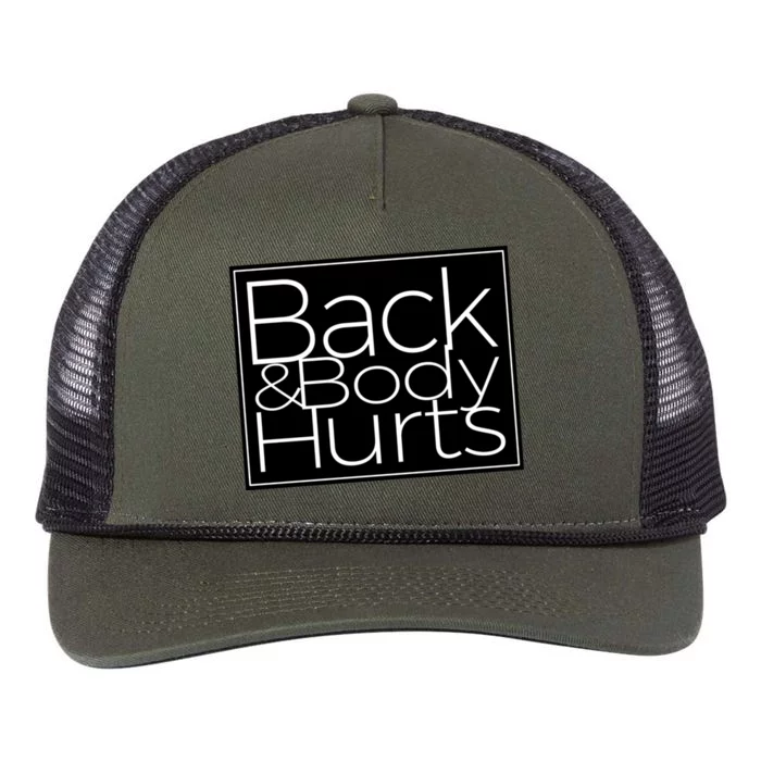 Back And Body Hurts Cool And Funny Workout Top Retro Rope Trucker Hat Cap