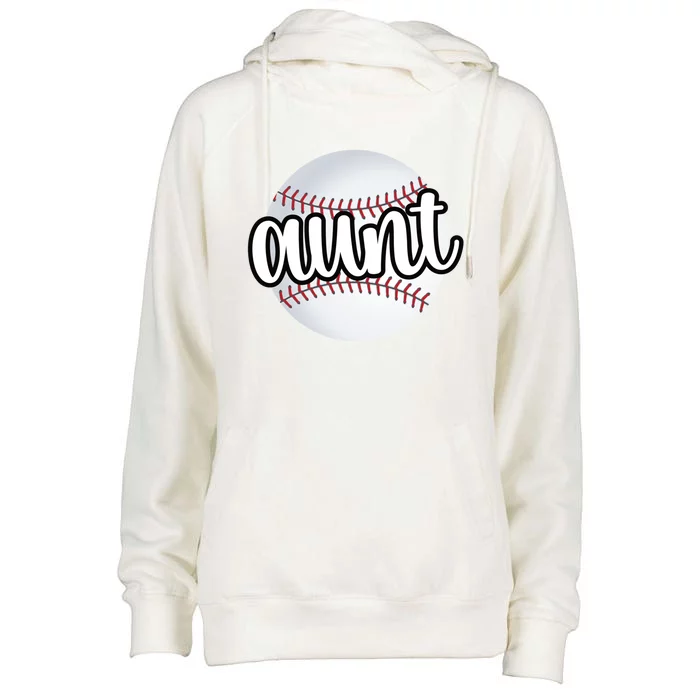 Baseball Aunt Baseball Fan Proud Baseball Auntie Gift Womens Funnel Neck Pullover Hood