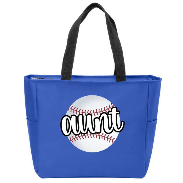 Baseball Aunt Baseball Fan Proud Baseball Auntie Gift Zip Tote Bag