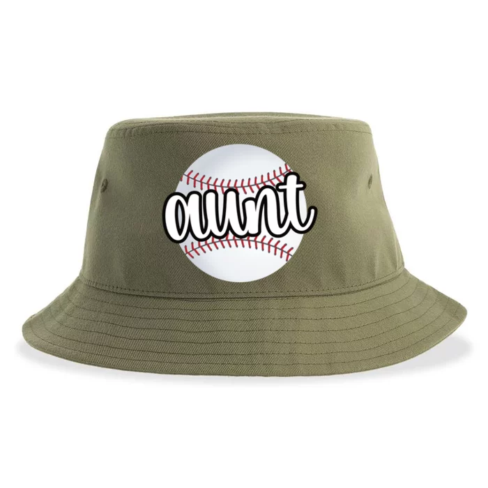 Baseball Aunt Baseball Fan Proud Baseball Auntie Gift Sustainable Bucket Hat