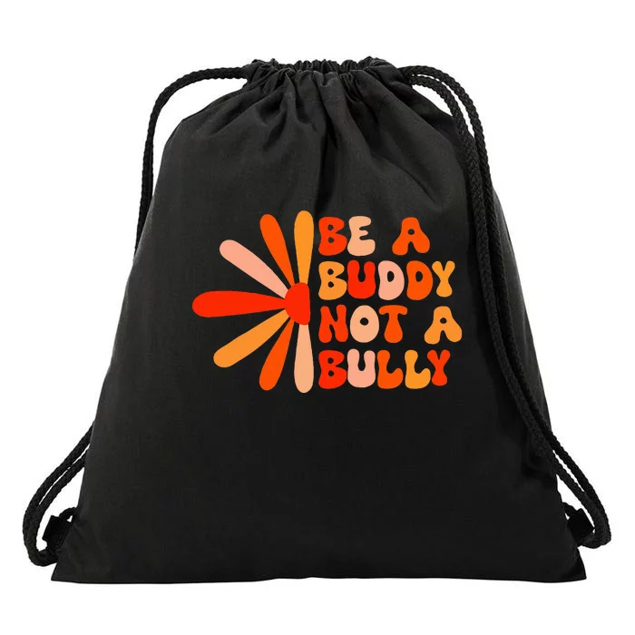 Be A Buddy Not A Bully Groovy Orange Unity Day Anti Bullying Drawstring Bag