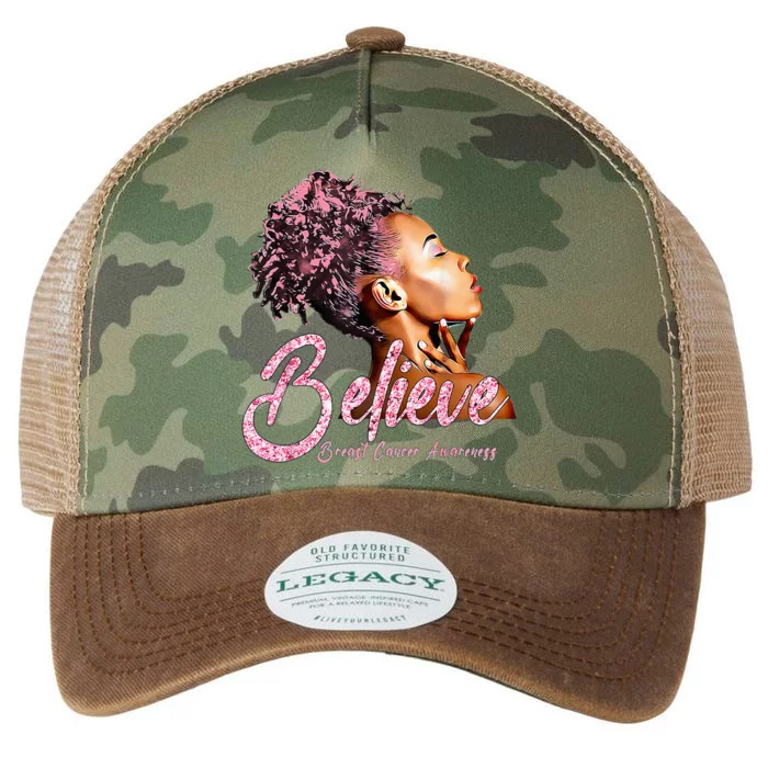 Believe Afro Black Girls Breast Cancer Awareness Gift Legacy Tie Dye Trucker Hat