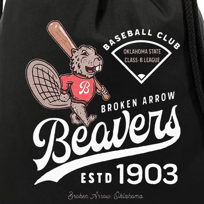 Broken Arrow Beavers Retro Minor League Baseball Team Drawstring Bag