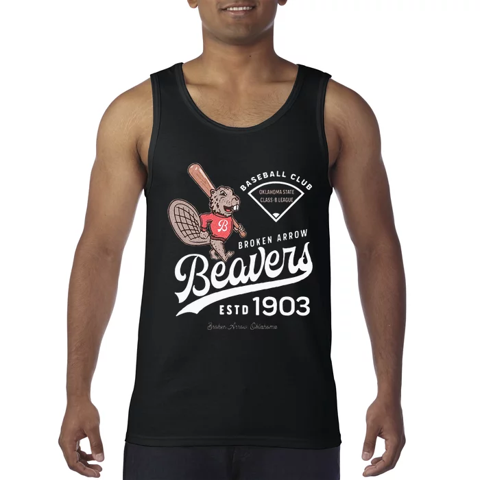 Broken Arrow Beavers Retro Minor League Baseball Team Tank Top