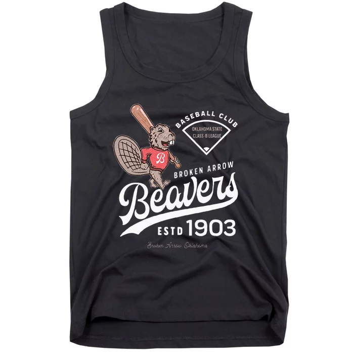 Broken Arrow Beavers Retro Minor League Baseball Team Tank Top