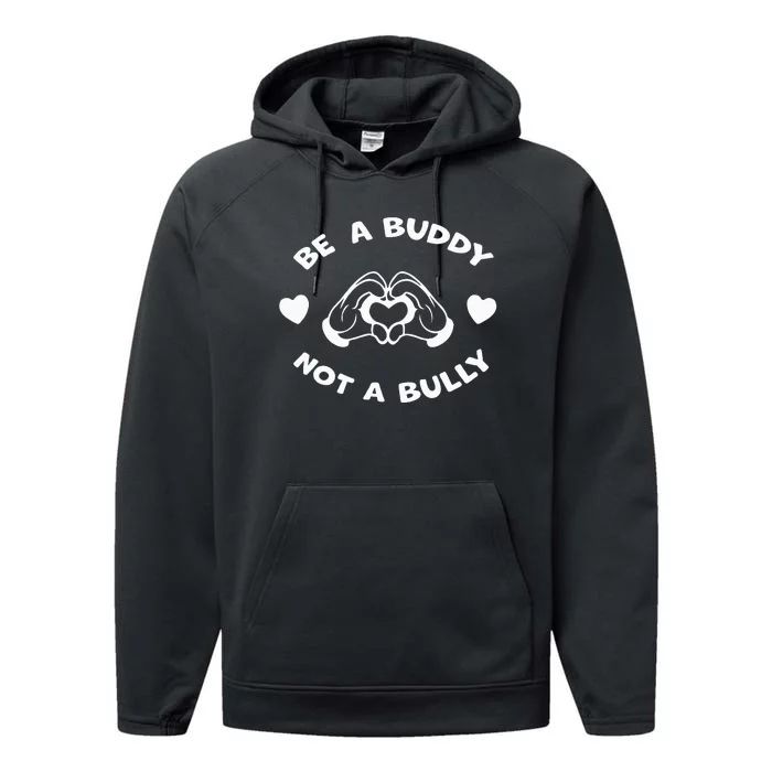 Be a Buddy Not a Bully Unity Day Orange Anti Bullying Performance Fleece Hoodie