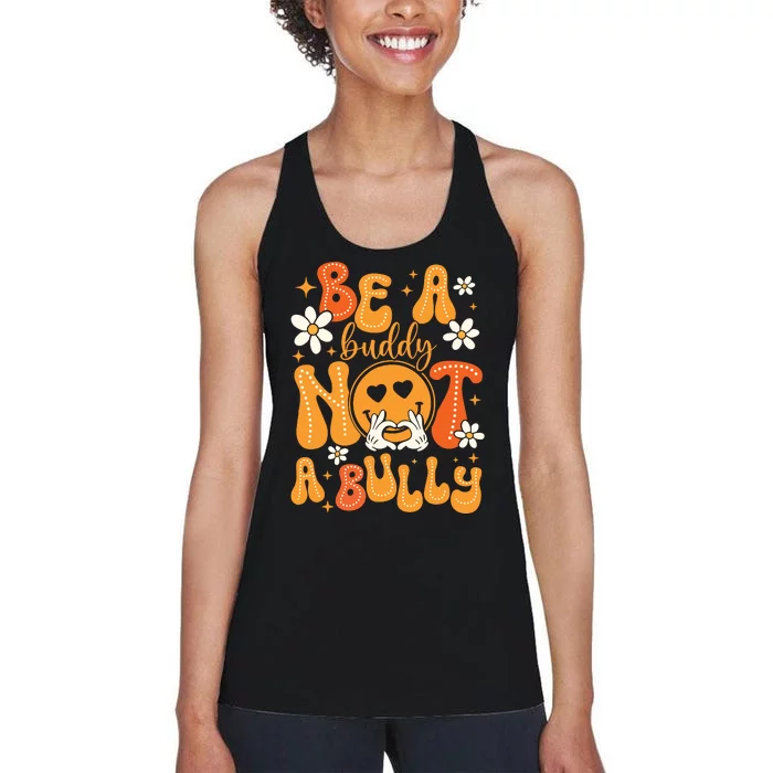 Be A Buddy Not A Bully Unity Day Orange Anti Bullying Women's Racerback Tank