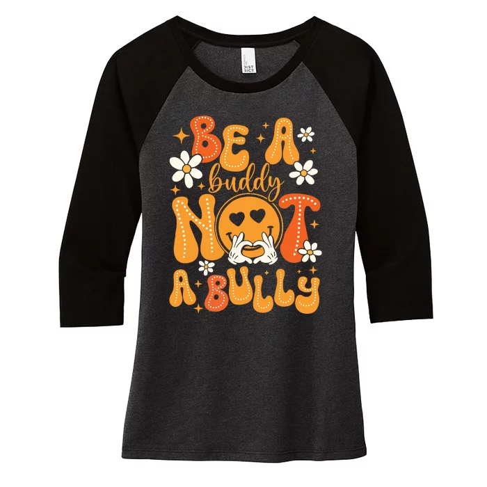 Be A Buddy Not A Bully Unity Day Orange Anti Bullying Women's Tri-Blend 3/4-Sleeve Raglan Shirt