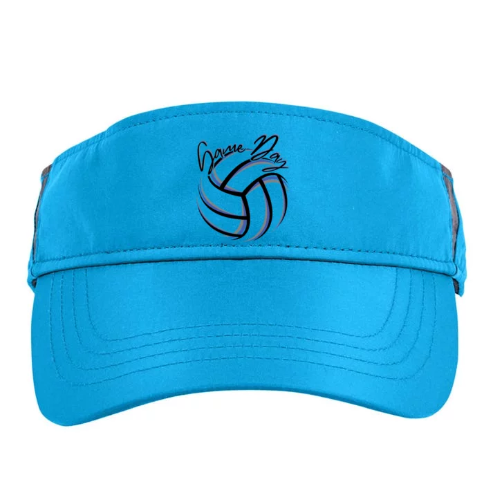 Blue And Black Volleyball Season Game Day Volleyball Graphic Gift Adult Drive Performance Visor