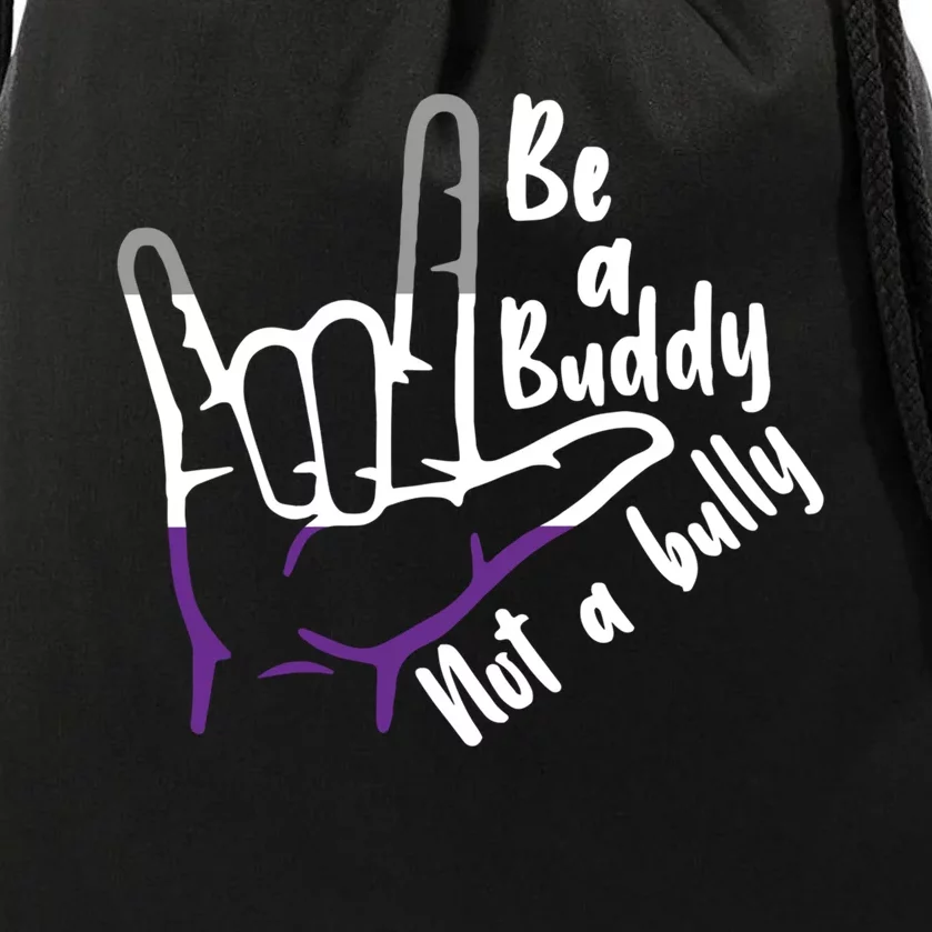 Be A Buddy Not A Bully Lgbtq Asexual Pride Flag Drawstring Bag