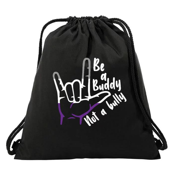 Be A Buddy Not A Bully Lgbtq Asexual Pride Flag Drawstring Bag