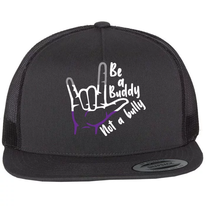 Be A Buddy Not A Bully Lgbtq Asexual Pride Flag Flat Bill Trucker Hat