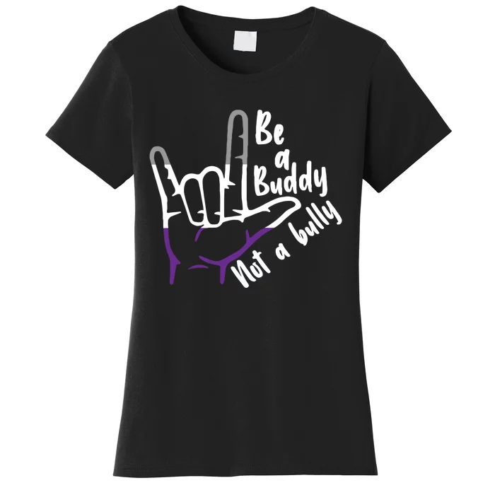 Be A Buddy Not A Bully Lgbtq Asexual Pride Flag Women's T-Shirt