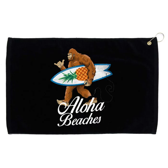 Bigfoot Aloha Beaches Hawaiian Pineapple Surf Vacation Grommeted Golf Towel