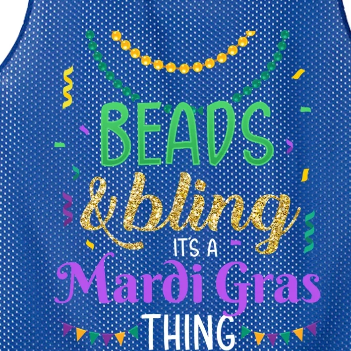 Beads And Bling It's A Mardi Gras Thing Funny Gift Mesh Reversible Basketball Jersey Tank