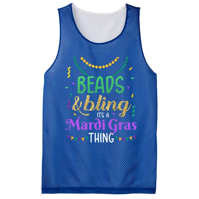 Beads And Bling It's A Mardi Gras Thing Funny Gift Mesh Reversible Basketball Jersey Tank