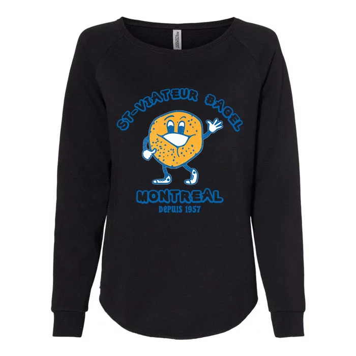 Bagels Are Booming Stviateur Bagel Montreal Depuis 1957 Gifts Womens California Wash Sweatshirt