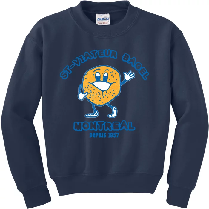 Bagels Are Booming Stviateur Bagel Montreal Depuis 1957 Gifts Kids Sweatshirt