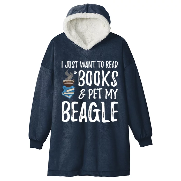 Beagle Avid Book Reader Funny Dog Mom Gift Hooded Wearable Blanket